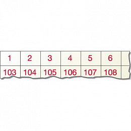 Маркировка REH3 1-170, 680 маркеров в пластине, 6 рядовx1..102+1 рядx103..170 TYCO. Вид 1