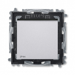 3559H-A06940 70 Переключатель 1-клавишный IP44, Levit, серебро/дымчатый чёрный ABB. Вид 1