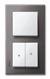 Рамка 2-постовая (металл серый родий) Merten M-Elegance Schneider Electric. Вид 1