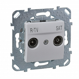 Розетка R/TV/SAT оконечная (белый) Unica  Schneider Electric. Вид 1