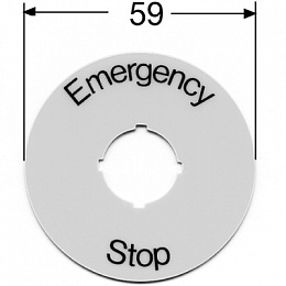 MA6-1026 Шильдик (желтый, пластиковый 1 место) с надписью "Emergency Stop" ABB. Вид 1