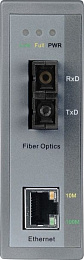 Медиаконвертер Ethernet 10/100BaseTX в 100BaseFX (одномодовое оптоволокно, разъем SC, до 30 км) -30...+75С ICP DAS. Вид 1