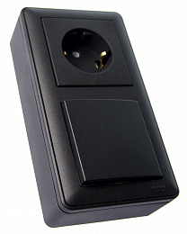 Коробка 2-постовая, подъемная для наружного монтажа с рамкой, (черный бархат) Wessen 59 Systeme Electric. Вид 1