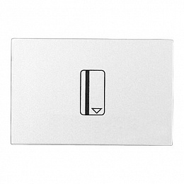 N2214.5 BL Механизм карточного (54 мм) выключателя с задержкой отключения (5 - 90 сек), с накладкой, 2-модульный, серия Zenit, цвет альпийский белый. Вид 1