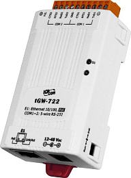 Компактный шлюз Modbus TCP в Modbus RTU/ASCII, PoE, 2xRS-232 ICP DAS. Вид 1