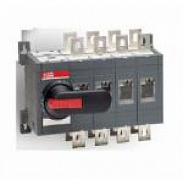 OTM400E4C3D230C Реверсивный рубильник 4-полюсный 400А, с моторным приводом 240В AC , с блоком АВР OMD300 (с ручкой) ABB. Вид 1