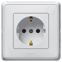 Розетка 2Р+Е 16A (белый) Cariva Legrand. Вид 1