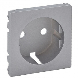 Лицевая панель для розетки 2К+З (Алюминий) Valena LIFE Legrand. Вид 1