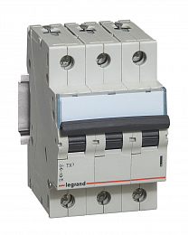 TX3 Автоматический выключатель 3-полюсный, 25А, 6kА (хар-ка B) Legrand. Вид 1