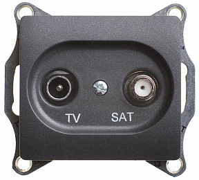 Розетка TV-SAT проходная 4db, механизм (антрацит) Glossa Schneider Electric. Вид 1