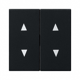 Клавиша двойная для жалюзийного выключателя (черный матовый) System 55 Gira. Вид 1