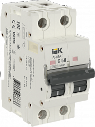 M06N Автоматический выключатель 2-полюсный, 50А, 6kA (хар-ка C) ИЭК. Вид 1