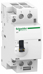 iCT Модульный контактор с ручным управлением 63A 2НО 230/240В АС Schneider Electric. Вид 1