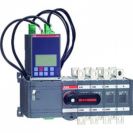 OTM160E4C8D230C Реверсивный рубильник 4-полюсный 160А с блоком АВР OMD800 ABB. Вид 1