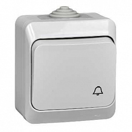 Выключатель 1-клавишный, О/У, с самовозвратом, 10АХ, IP44 (серый) Этюд Systeme Electric. Вид 1