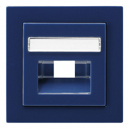 Накладка 50*50 мм для розеток UAE/IAE с полем для надписи (синий) S-Color Gira. Вид 1