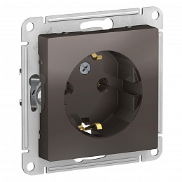 Розетка с заземлением, 16А, механизм (мокко) Atlas Design Systeme Electric. Вид 1