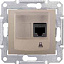 Розетка компьют., RJ45,одиноч., кат. 5е, экран. stp, с пруж. заж (титан) Sedna Schneider Electric. Вид 1.