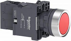 Кнопка красная с подсветкой СLED,220В 1НО Schneider Electric. Вид 1