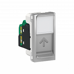 Розетка компьютерная RJ45, одиночная, кат.5е, UTP (алюминий) Unica Modular  Schneider Electric. Вид 1