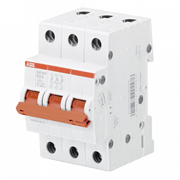 SHD203/16 Рубильник 3-полюсный модульный 16А (красный рычаг) ABB. Вид 1