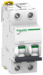 iC60L 2P 63А Автоматический выключатель 2-полюсный, 63А, 15кА (хар-ка С) Schneider Electric. Вид 1