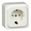 Розетка с заземлением, со шторками, 16А, 250В (белый) Quick Schneider Electric. Вид 1.
