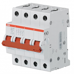 SD204/32 Рубильник 4-полюсный модульный 32А (красный рычаг) ABB. Вид 1