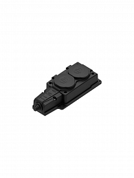 Колодка для 2х розеток 2К+З каучуковая 16А/250В IP44 (черная) MultiSet Systeme Electric. Вид 1