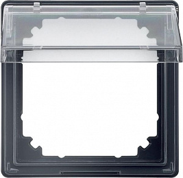 Промежуточное кольцо с прозрач. крышкой (антрацит) Merten Aquadesign Schneider Electric. Вид 1