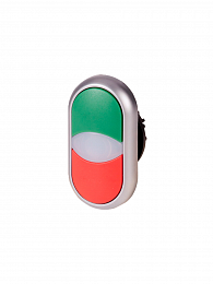 216698 M22-DDL-GR Сдвоенная кнопка с сигнальной лампой, без фиксации, зеленый+красный Eaton. Вид 1