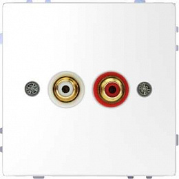 Аудиорозетка с модул. тюльпан (белый лотос) Merten D-Life Schneider Electric. Вид 1