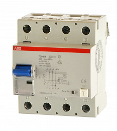 F204 B 40/30 Блок утечки тока 4-полюсный, 40А, 30mA, тип B (УЗО) ABB. Вид 1