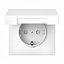 Розетка с заземл. со шторк. с крышк., 16А, IP20, механизм (белый) ARTGALLERY Systeme Electric. Вид 1.