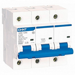 NXB-125 Автоматический выключатель 3-полюсный 100A 10кА х-ка C (R) CHINT. Вид 1