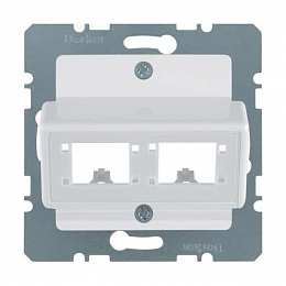 Накладка для 1 или 2 единых модулей "Reichle&De-Massari" цвет: полярная белизна, глянцевый (полярная белизна, глянцевый) Berker. Вид 1