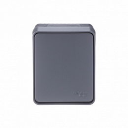 Переключатель 1-клавишный, 10 АХ, О/У (антрацит) AtlasDesign PROFI IP54 Systeme Electric. Вид 1