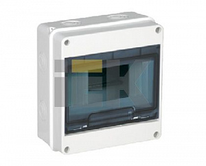 КМПн 2/9 Корпус пластиковый навесной для 9 модульных автомат. выкл. IP 55 ИЭК. Вид 1