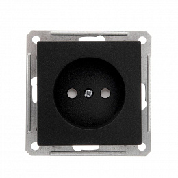 Розетка без заземления со шторками, 16А, механизм, (черный бархат) Wessen 59 Systeme Electric. Вид 1