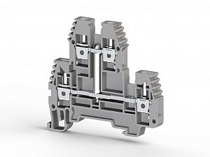 PIK4NK Клеммник 2-х ярусный на DIN-рейку 4мм.кв. (серый) Klemsan. Вид 1