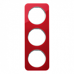 Рамка 3-постовая (акрил, красный/полярная белизна) R.1 Berker. Вид 1
