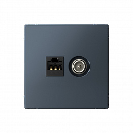 Розетка двойная TV + компьютерная RJ45, кат. 5Е (грифель) ARTGALLERY Systeme Electric. Вид 1