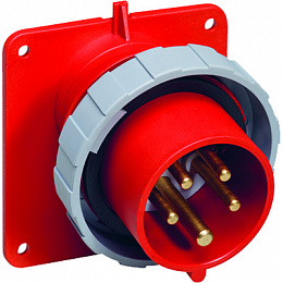 316 BAU6W Вилка панельная с угловым фланцем 316BAU6W, 16A, 3P+E, IP67, 6ч ABB. Вид 1
