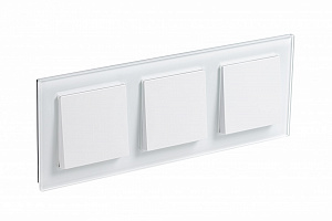 Рамка 3-постовая (стекло белое) Atlas Design Nature Systeme Electric. Вид 1