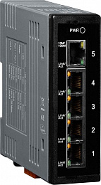 5-портовый неуправляемый коммутатор 10/100 BaseT(X) Ethernet, в пластиковом корпусе, питание +12...+56 VDC, -40...+75С ICP DAS. Вид 1