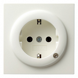 Розетка с заземлением (белый) S-Color Gira. Вид 1