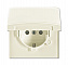 20 EUGKB-32-101 Розетка SCHUKO, 20 EUGKB-32-101, с крышкой, с защитными шторками, Allwetter44, IP44, слоновая кость, уплотнительное кольцо в комплект. Вид 1.