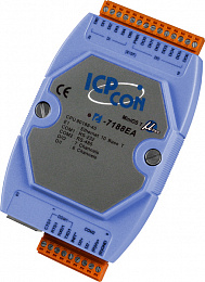 PC-совместимый контроллер 40МГц, Ethernet, 1xRS232, 1xRS485, 6DI, 7DO, кабель CA-0910x1 ICP DAS. Вид 1