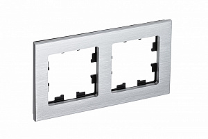 Рамка 2-постовая (металл серебро) Atlas Design Nature Systeme Electric. Вид 1