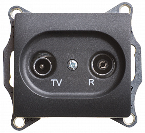 Розетка TV-R проходная 4db, механизм (антрацит) Glossa Schneider Electric. Вид 1